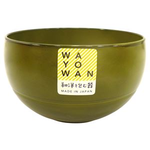 (まとめ) お椀/汁椀 【まる カーキ 中】 日本製 キッチン用品 『WAYOWAN』 【120個セット】