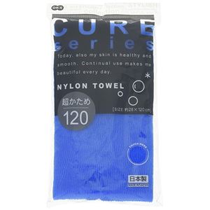 （まとめ）ボディタオル クア2 ナイロンタオル 120cm 超 かため ブルー （ロング 体洗い タオル） 【200個セット】