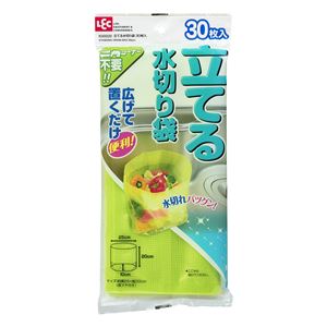 （まとめ）レック 立てる水切り袋 グリーン 30枚入 K00020 （水切りゴミ袋） 【60個セット】