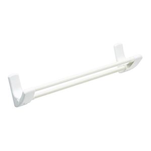 伸縮 バスタオル掛け/タオルバー 【ホワイト 50個セット】 約幅40cm 折りたたみ キズ防止シート付き レック ウルトラマグネット