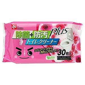 (まとめ) ウェットシート/掃除用品 【香りのトイレクリーナー 30枚入り】 除菌 防汚プラス ローズ 【48個セット】