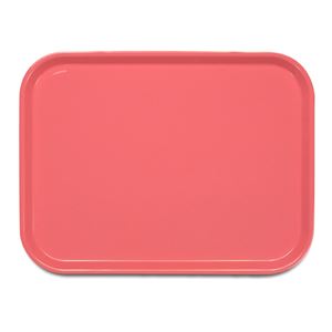 （まとめ）お盆 トレー 39cm 電子レンジ対応・すべり止め ピノ 角 ピンク 【30個セット】