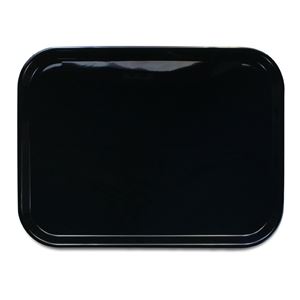 （まとめ）お盆 トレー 39cm 電子レンジ対応・すべり止め ピノ 角 ブラック 【30個セット】
