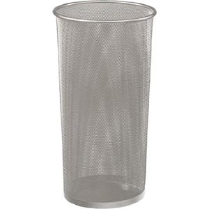 丸型 傘立て/アンブレラスタンド 【大 メッシュ＆ワイヤー シルバー】 直径25.5×高さ50cm 粉体塗装 【6個セット】 〔玄関〕