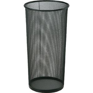 丸型 傘立て/アンブレラスタンド 【大 メッシュ＆ワイヤー ブラック】 直径25.5×高さ50cm 粉体塗装 【6個セット】 〔玄関〕