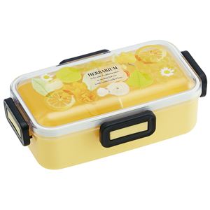 (まとめ) ふわっと弁当箱/ランチボックス 【イエロー】 530ml 電子レンジ 食洗機可 『ハーバリウム』 【48個セット】