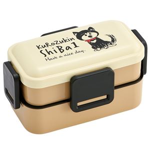 (まとめ) ふわっと弁当箱/ランチボックス 【2段 600ml】 入れ子式 電子レンジ 食洗機可 『黒頭巾柴わん』 【32個セット】