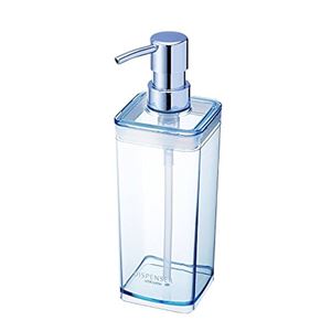 (まとめ) 広口 ディスペンサー/詰め替えボトル 【ブルー】 液体専用 バス用品 【40個セット】