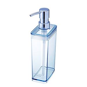 (まとめ) 広口 ディスペンサー/詰め替えボトル 【スリム ブルー】 液体専用 バス用品) 【40個セット】