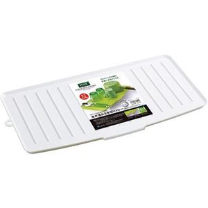 (まとめ) 水切りトレー/水切りマット 【スリム】 縦置き用 リバーシブル ホワイト キッチン用品 『Nポゼ』 【42個セット】