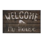 山崎産業 マイホームデコマット ウッドペイント#3 （45×75cm） ブラウン