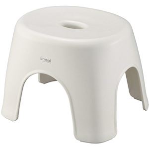 バスチェア/風呂椅子 【ホワイト】 高さ24cm 銀イオン配合 抗菌加工 『Emeal エミール』 〔バスルーム 浴室 シャワー室〕