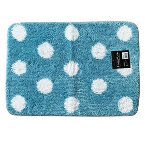 【40個セット】 バスマット/お風呂マット 【45×65cm ブルー】 ポリエステル ルックス HAPPY MAT ファンシードット 〔脱衣所〕