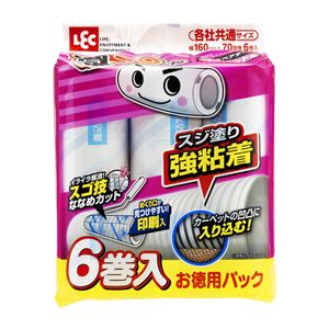 【16個セット】 【レック 激コロくん】 粘着クリーナー用 スペアテープ 【70周 6巻入】 スゴ技カット スジ塗り強粘着