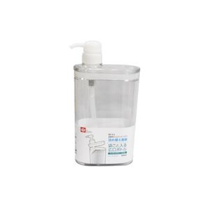 シャンプーディスペンサー/ソープディスペンサー 【スリム 850ml クリア】 詰め替えボトル 広口 大容量 〔お風呂〕