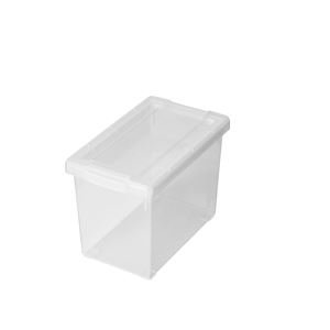 収納ボックス/収納ケース 【DVDサイズ 3個セット クリア】 約幅17.5cm ふた付き いれと庫 ライト 〔書斎 オフィス リビング〕