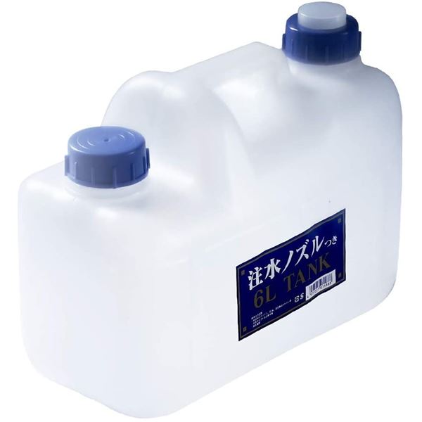 （まとめ）ノズル付 水缶 6L P-6 水タンク 【×3セット】