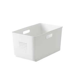 収納ボックス 収納ケース 棚上 幅18×奥行30×高さ16cm ホワイト×3セット 取っ手穴付き シューノ キッチン リビング パントリー