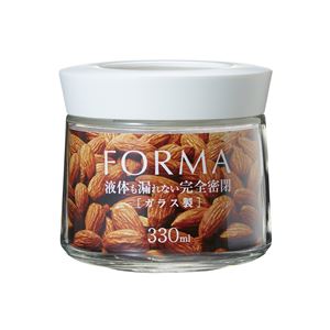 〔45個セット〕 調味料入れ 保存容器 約直径9cm 330ml ホワイト 液体対応 フォルマ 密閉 ガラスポット キッチン 台所 スパイス