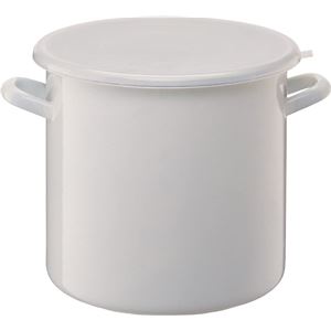 ホーロー ストックポット 保存容器 丸型 14L 内径27cm ホワイト シール蓋付き 漬け物レシピ付き ストッカー キッチン