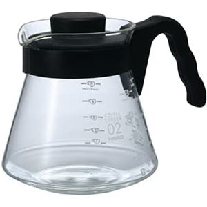 HARIO コーヒーサーバー 約幅18cm 700ml ブラック 日本製 ふた付き 取っ手付き 耐熱ガラス 電子レンジOK 食洗機対応 V60 珈琲