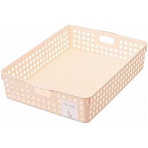 【5個セット】 イノマタ化学 ストックバスケット A4 ライトピンク 4570