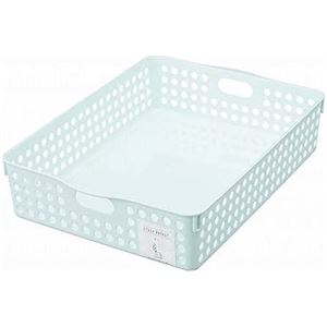 【5個セット】 イノマタ化学 ストックバスケット A4 ライトブルー 4570