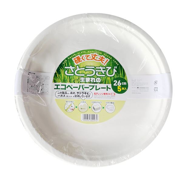 【10個セット】 大和物産 エコペーパープレート 26cm 5枚入