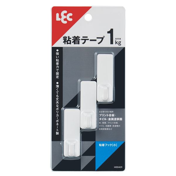 【10個セット】 レック 粘着フック 小 3個入 H00431