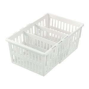 【2個セット】 リッチェル トトノ 野菜・冷凍室用 伸縮ストッカー 深型 レギュラー ホワイト