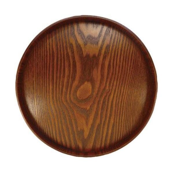 アサヒ興洋 木製丸盆 スリ漆塗 30cm