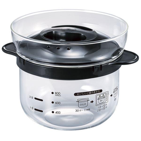 HARIO ガラスのレンジ ご飯釜（1〜2合） XRCN-2-B