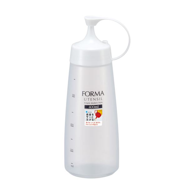 【10個セット】 アスベル フォルマ 調味料ボトル ホワイト（細口） 大 400ml A2141