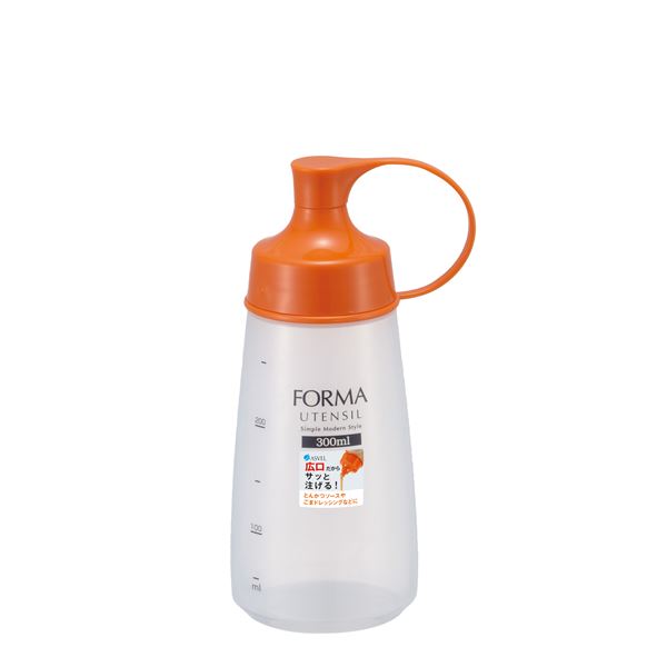 【10個セット】 アスベル フォルマ 調味料ボトル オレンジ（広口） 中 300ml A2145