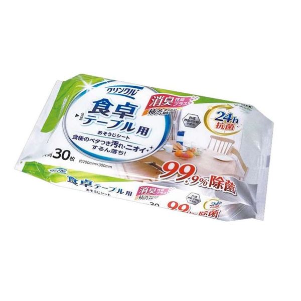 【15個セット】 Life-do（ライフ堂） クリンクル 食卓テーブル用 おそうじシート 24h抗菌 30枚