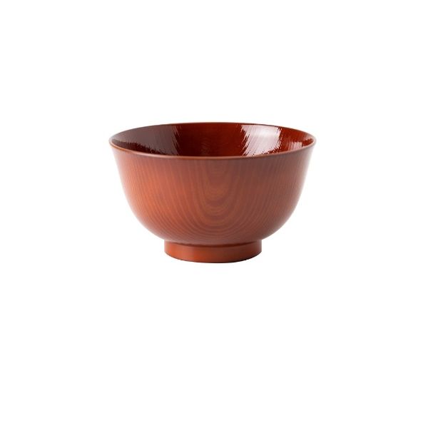 【5個セット】 アサヒ興洋 洗浄多様椀 羽反全木目（大椀） 朱色