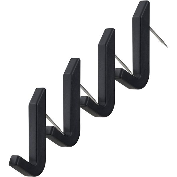 【10個セット】 レック ピンフック ブラック 4個入 H00402