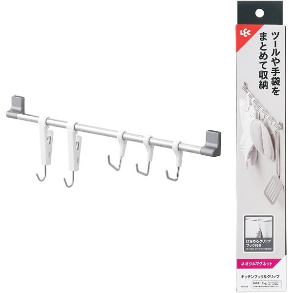 【2個セット】 レック キッチンフック＆クリップ（強力マグネット） K00568