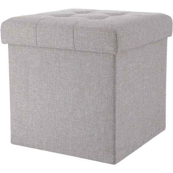 不二貿易 テーブルにもなる収納スツール ライトグレー FB-TPD03