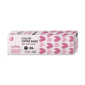 【10個セット】 オルディ カラー ジッパーバッグ M（ピンク）