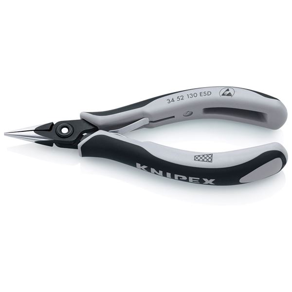 KNIPEX（クニペックス）3452-130ESD 精密プライヤー 丸 クロスメッシュ