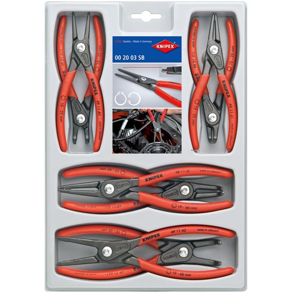 KNIPEX（クニペックス）002004SB 精密スナップリングプライヤーセット（8本組）