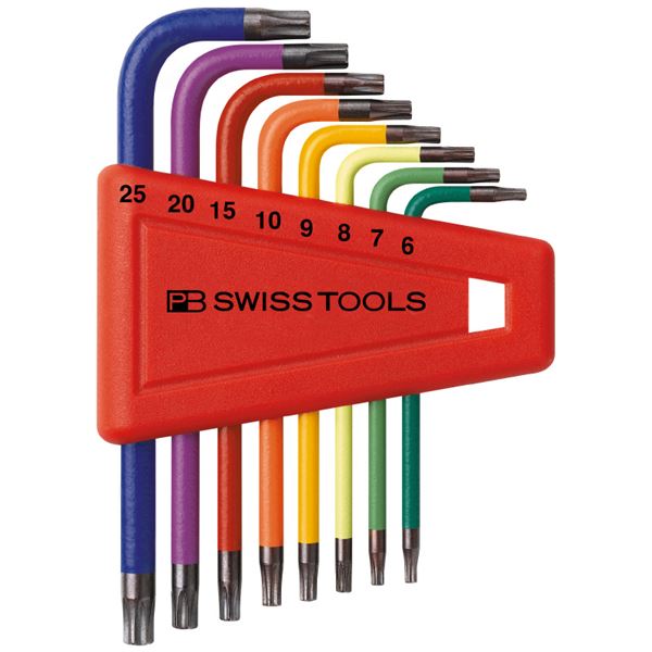 PB SWISS TOOLS 410H／6-25RB L型レインボーヘクスローブレンチセットパックナシ