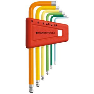 PB SWISS TOOLS 212H-5RB ボール付レインボーレンチセット（パックナシ）