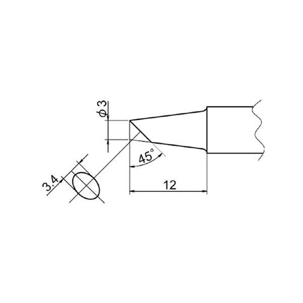 白光 T20-BCF3 FX-838用こて先 3BC型 面のみ