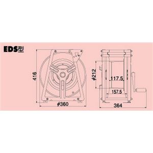 ハタヤリミテッド EDS-0 溶接ケーブルリール (電線なし) 商品写真3