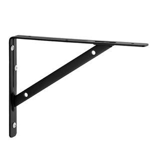 棚受け金具/ブラケット 【L #03 ブラック】 1組/2本入 スチール製 『Bracket』 〔業務用 建材 建築金物〕