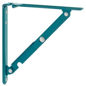 棚受け金具/ブラケット 【S #04 グリーン】 1組/2本入 スチール製 折りたたみ 『Folding bracket』 〔業務用 建材 建築金物〕