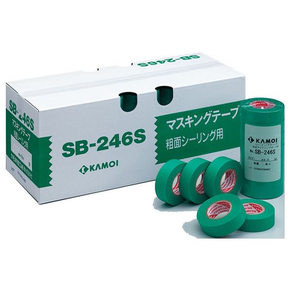 粗面サイディングボード用マスキングテープ SB-246S 18mm×18m 緑色(70巻入)