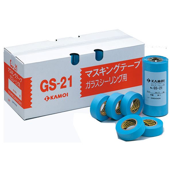 ガラス・サッシ用マスキングテープ GS-21 18mm×18m 水色(70巻入)